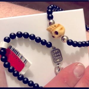 **SOLD** King Baby Onyx Bead necklace with Skull